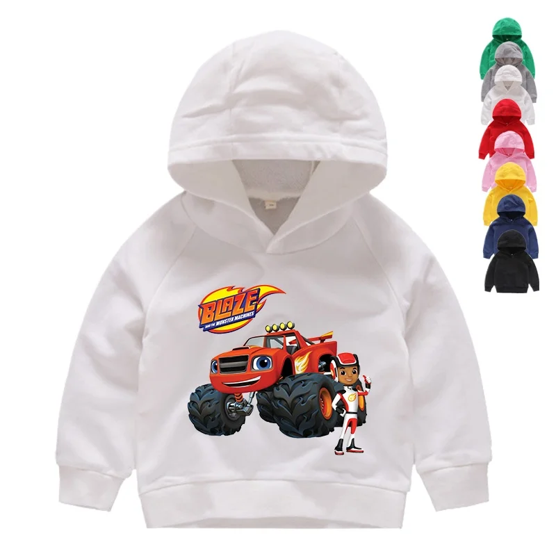 Baby Boys Sweatshirt Kid Cartoon Blaze and The Monster Machines  Long Sleeve TShirt Hoodie Cotton Tops Girl Children Clothes Set