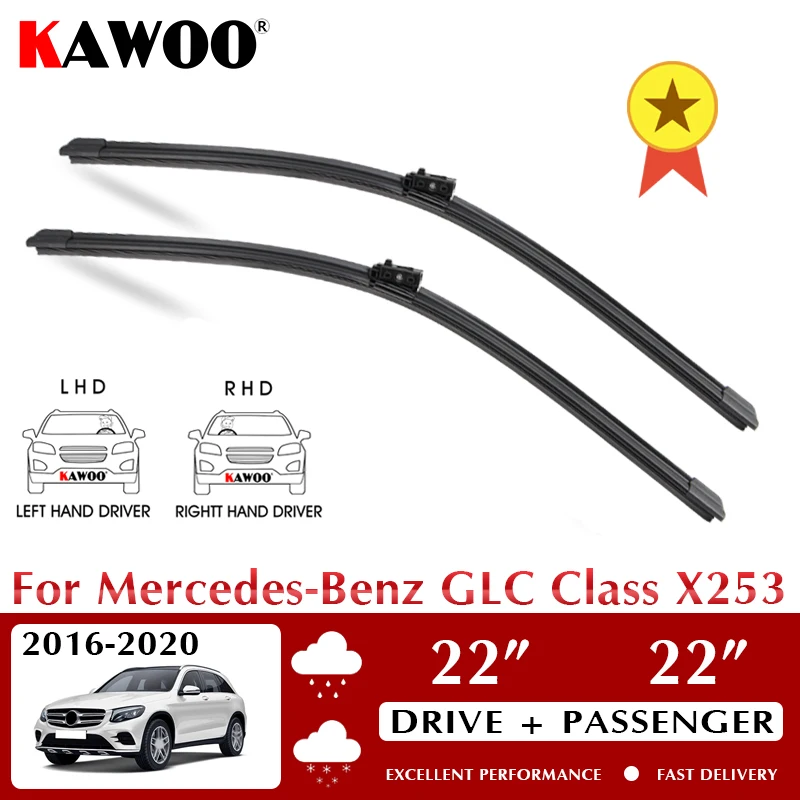 

Car Wiper Blade For Mercedes-Benz GLC-Class C253 Coupe 2016-2023 Windshield Windscreen Front Window Wipers 22"+22" LHD RHD