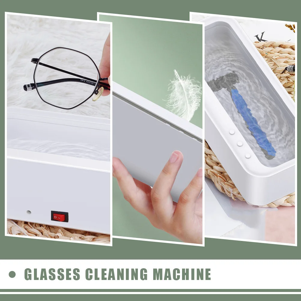 

1 Set Portable Glasses Washer Jewelry Cleaner Ring Washing Machine Ultrasonic Cleaning Box High Frequency Vibration Dust Removal