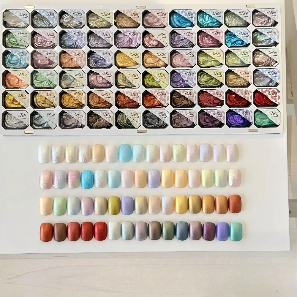 4 In 1 Pat Painting Gel Nail Polish Blooming Transfer Design UV LED Soak Off Gel Varnish Gradient Patting Gel Palette 60Colors
