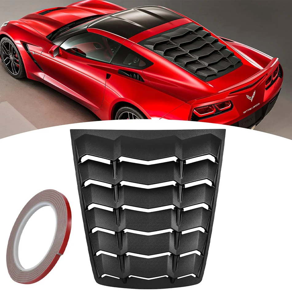 

MX Rear Window Louver Windshield Sunshade Cover for 2014-2019 C7 Corvette Stingray, Z51, Z06, ZR1, Grand Sport in Lambo GT Style