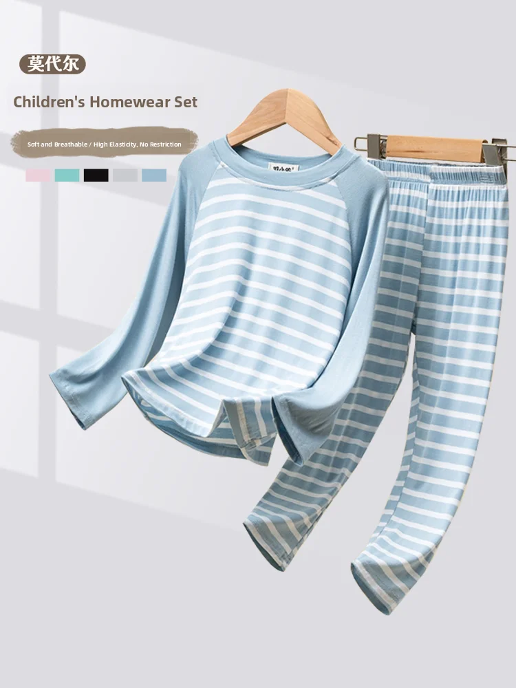 Children's Modal Sleepwear Set Thin Home Clothes for Boys And Girls Baby Outwear Spring Summer Casual Style Comfortable Fabric