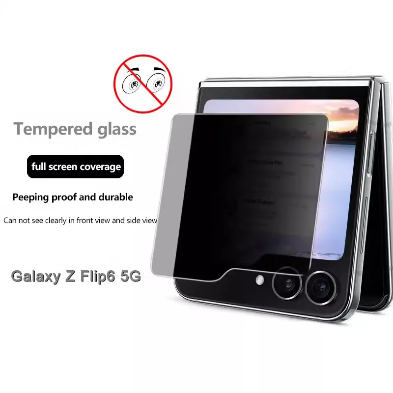 Anti Spy Tempered Glass For Samsung Galaxy Z Flip 6 Flip 5 5G Privacy Back Screen Protector for Samsung Z Flip 6 5 Glass