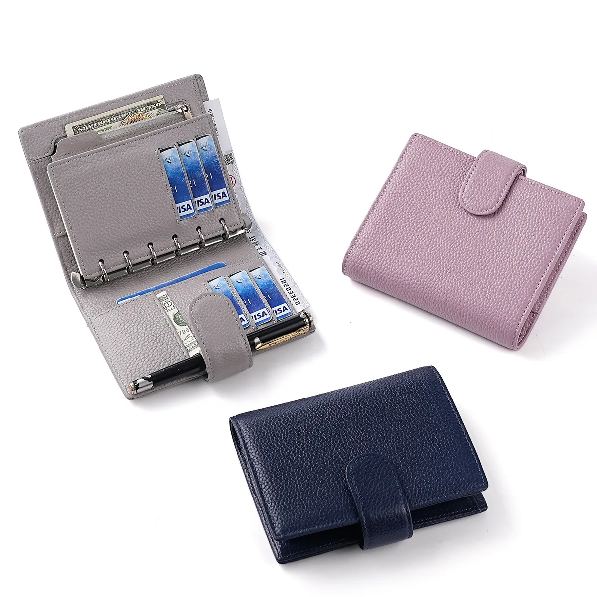 New A7 Budget Binder Cash Envelopes System Wallet Budget Planner Genuine Leather Cover Notebook 6 Rings Refillable Money Wallet