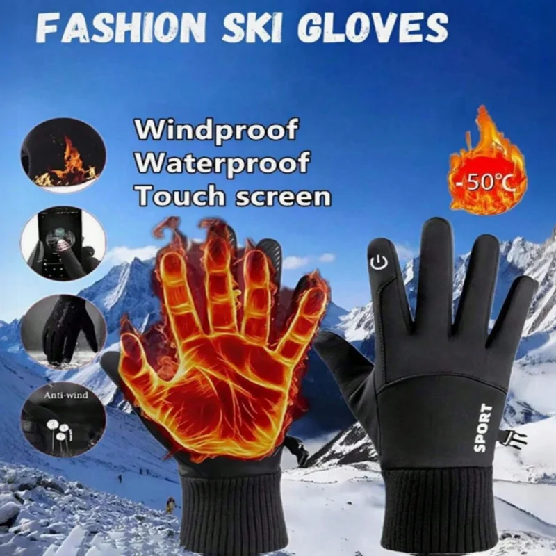 Ein Paar warme Winter-Touchscreen-Handschuhe für Männer und Frauen – aus gewebtem Polyestergewebe, die Sie warm halten – 30 ° C/-22 ° F