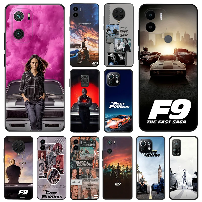 Black Matte Phone Case For Redmi K60 K50Gaming K40 Note8 7 Xiaomi Mi 11 11T 10 10T Note10 Lite Fast Furious Soft Cover