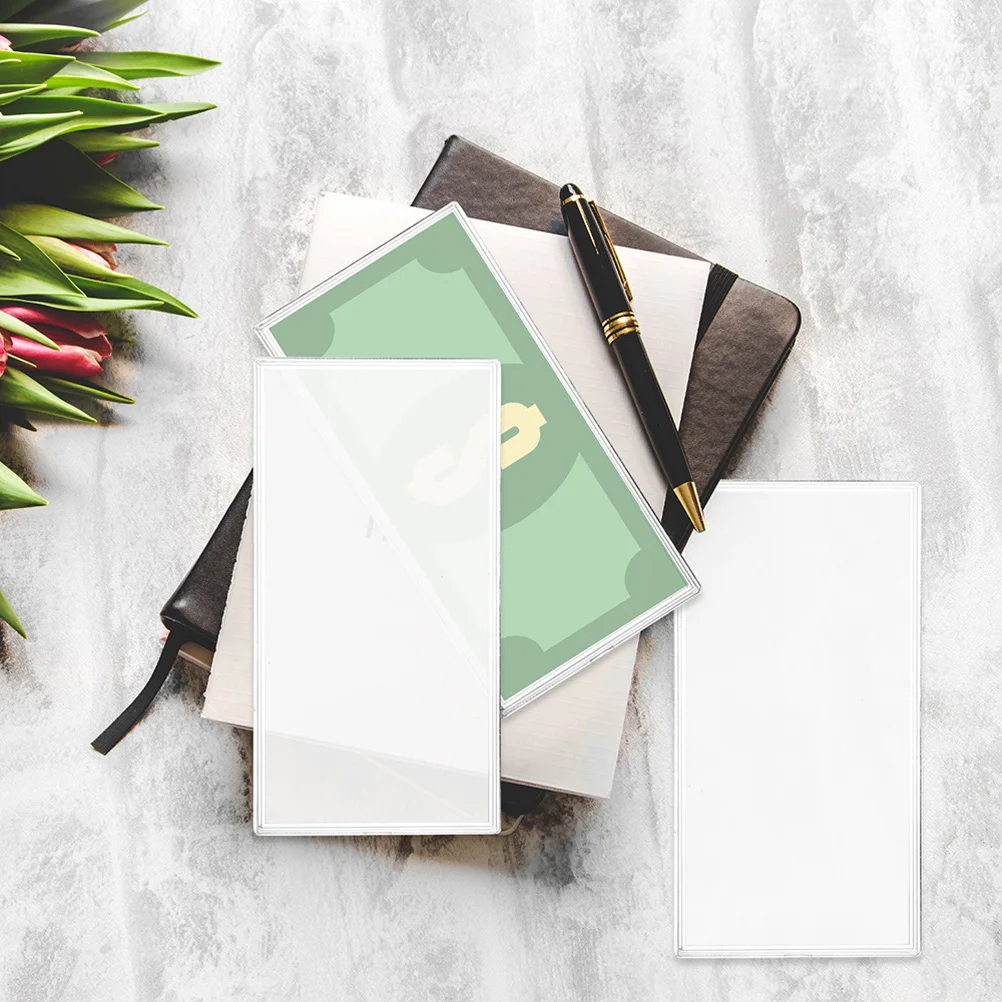 6 قطعة حافظة نقود ورقية حامل الأوراق النقدية البلاستيكية صندوق منظم شفاف عرض تخزين الفواتير التذكارية