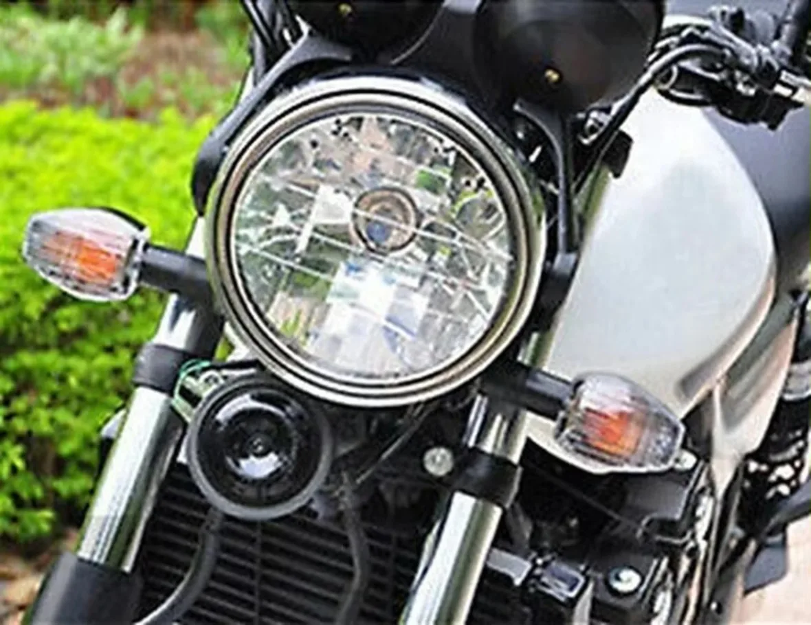 Lampu depan sepeda motor, 6.5 "Headlight Mesh Grill pelindung batu penjaga lampu depan lampu penutup 1x