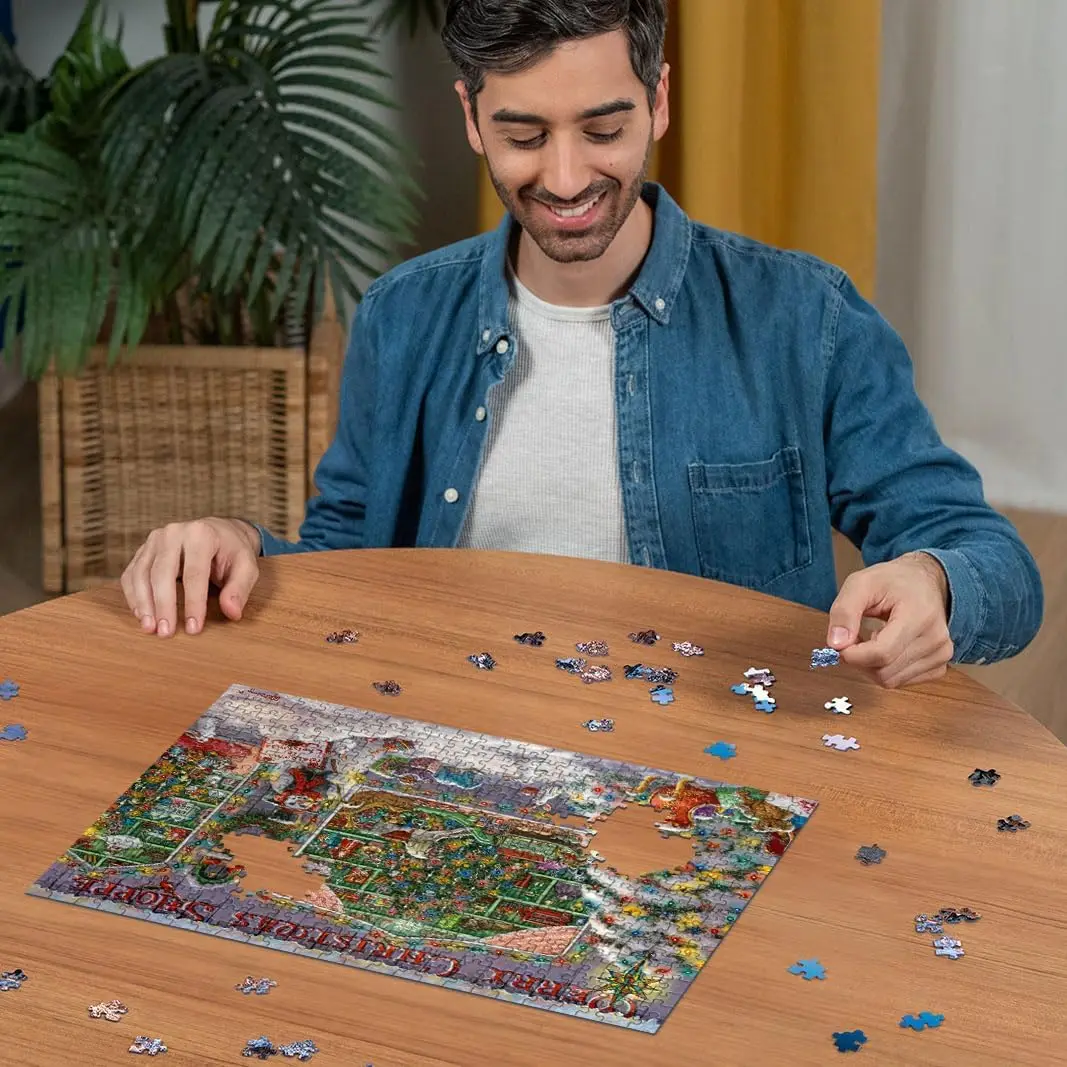 1000 pièces Puzzle boutique de noël Puzzle en bois jouet éducatif pour jeux pour adultes cadeau d'anniversaire activité de défis amusantes
