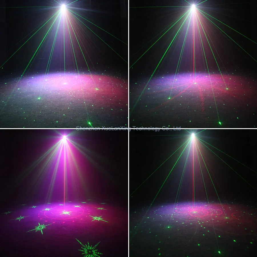 Rechargeable Battery Party Disco DJ R&G Laser Light Projector 60/120 Patterns RGB LED Christmas Dance Birthday Stage Effect Z238