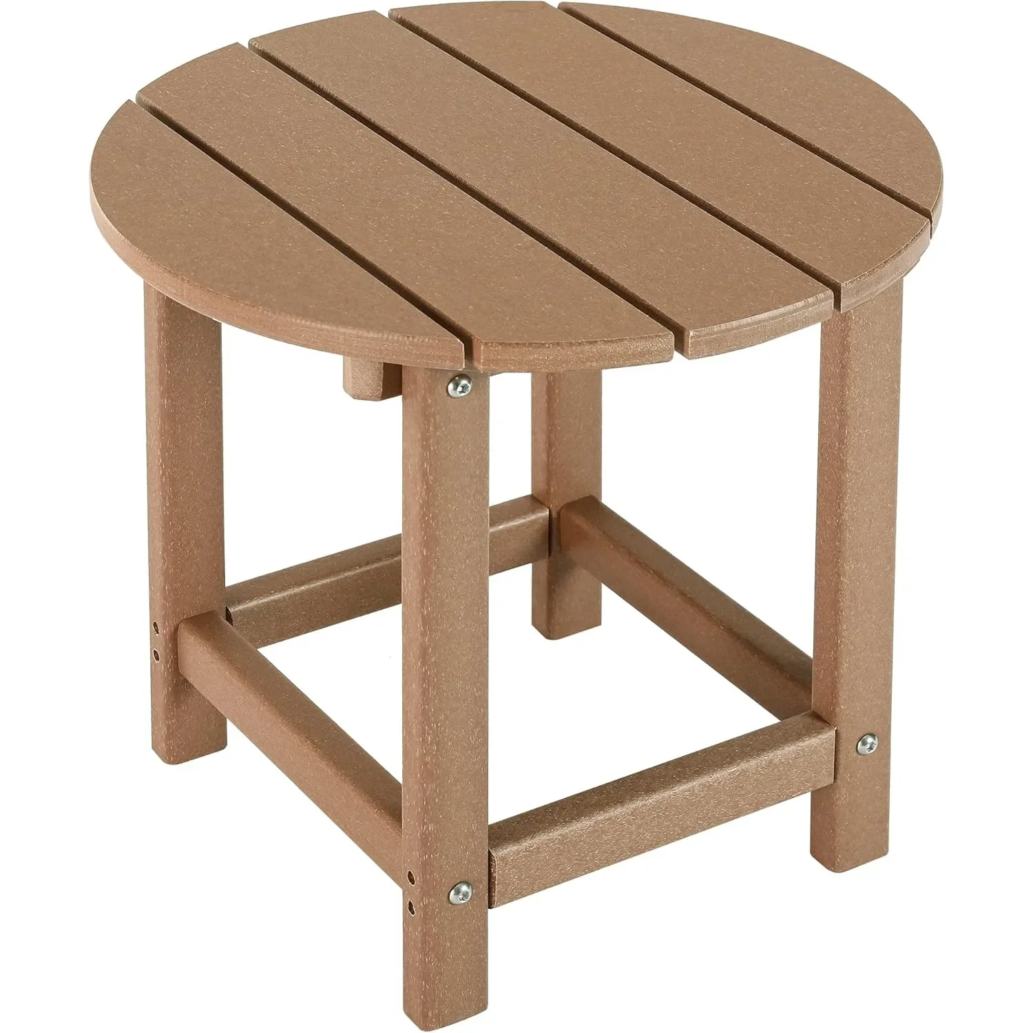 

Round Teak Outdoor Side Table - Natural Adirondack Design & Weather-Resistant for Patio & Garden.