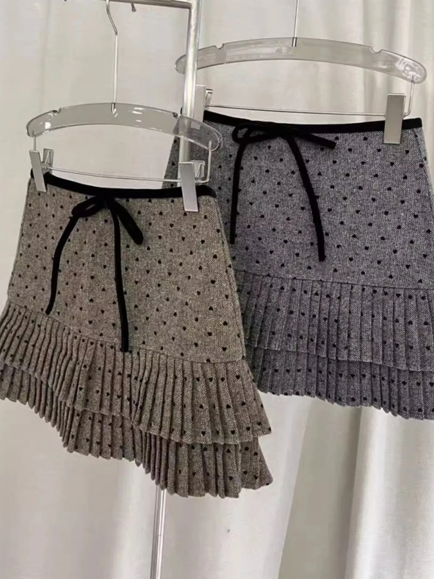 

plus Size High Waist Polka Dot Knot Midi Skirt Color Anti-Light Casual Women's Skirts Formal Skirts