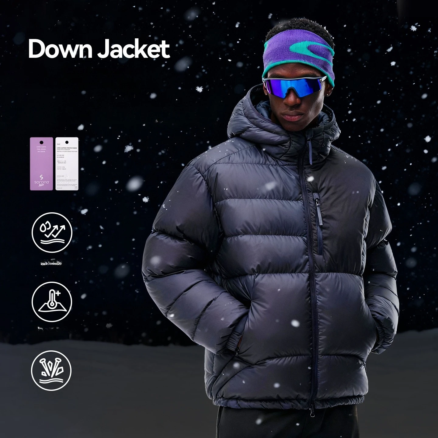 Waterproof Lightweight Down Jacket, 90% White Duck Down Packable Hooded,  Winter New Travel Puffer Coat Unisex Outdoor