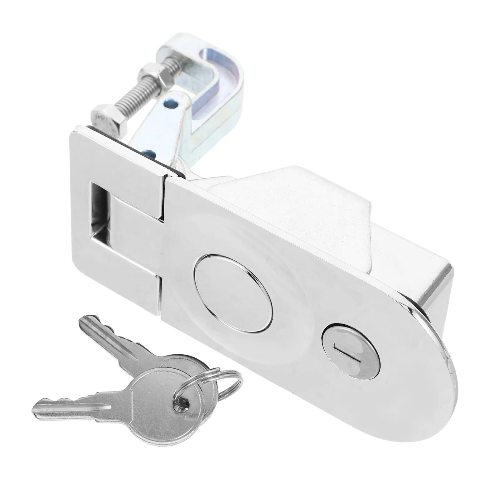 Rv Compression Latch Zinc Alloy Silver Door Lock Keys Press to Open Weatherproof Camper Storage Hatch Lock Anti Shake