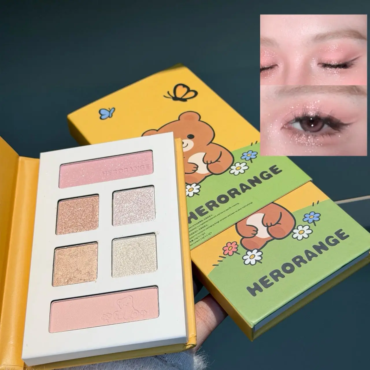 Herorange Cocoa Multi Use Palette 3 in 1 Eyeshadow Blush Contour Fine Blendable Warm Neutral Shades Daily Full Face Makeup