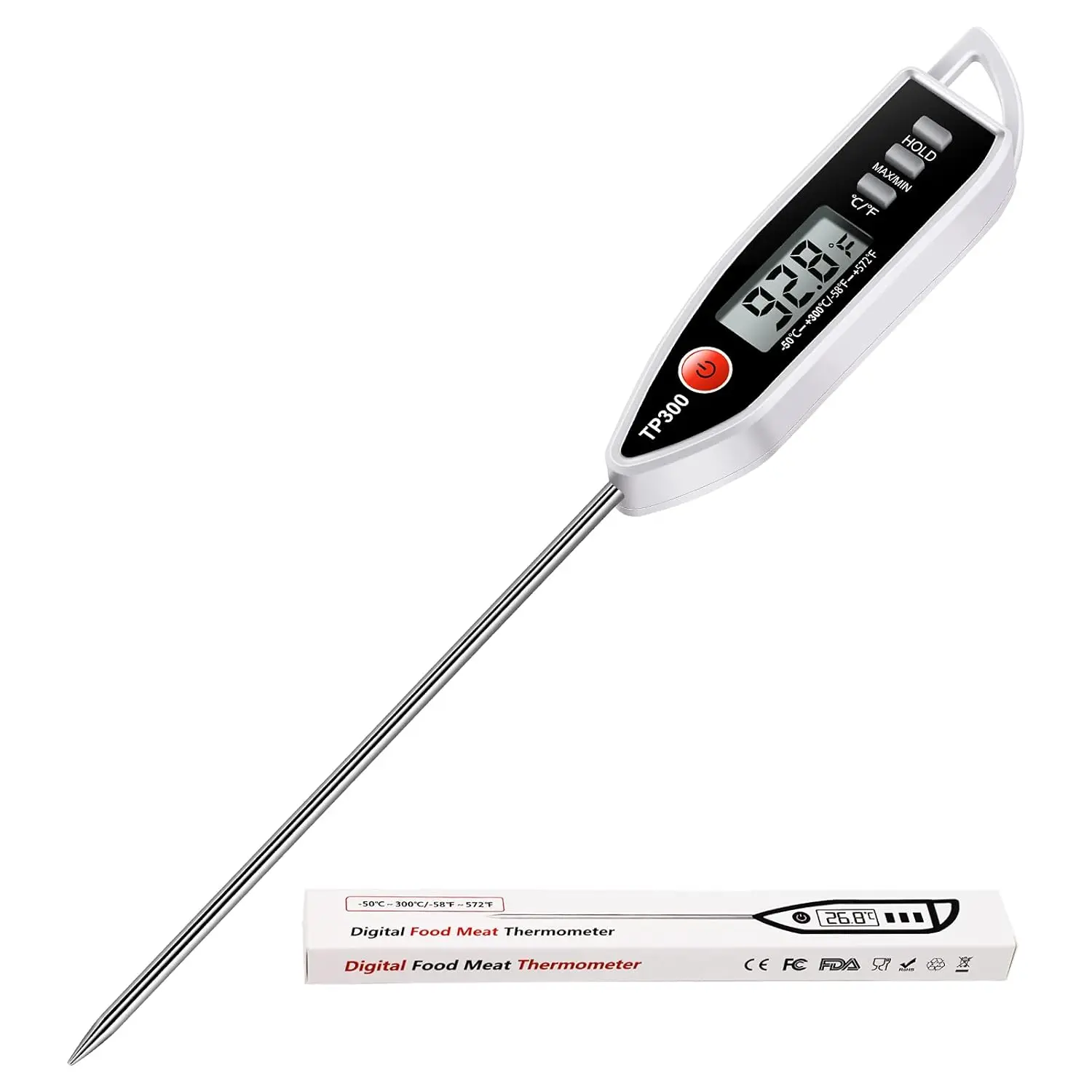 Meat Food Thermometer, Digital Candy Cooking Thermometer, Kitchen Cooking Thermometer Instant Read for BBQ Grill, Oil, Milk