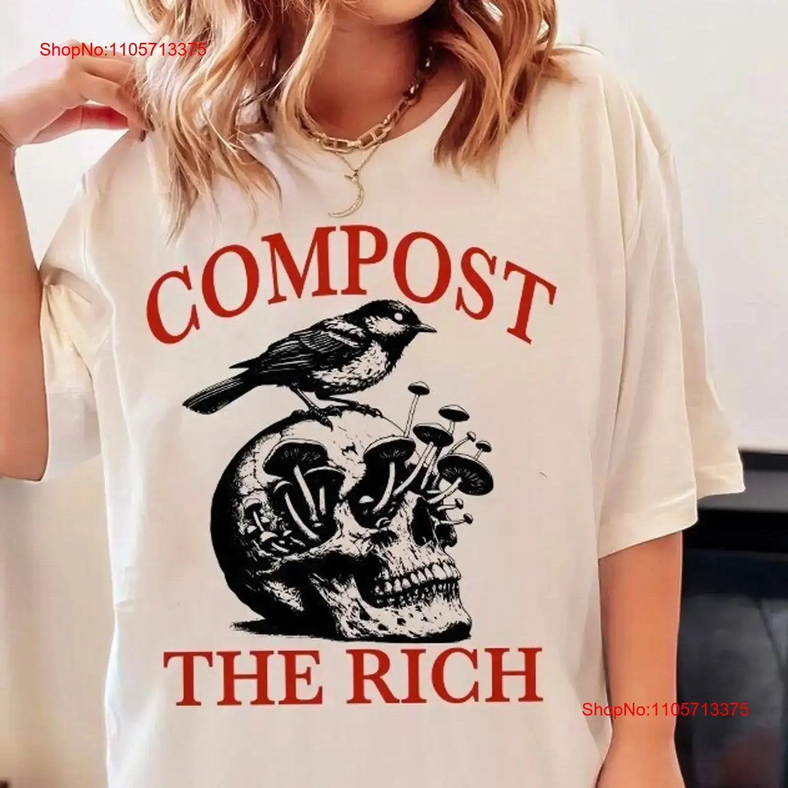 Compost the rich shirt anti patriarchy goth feminist late stage capitalism people over profit skeleton activism democrat tee