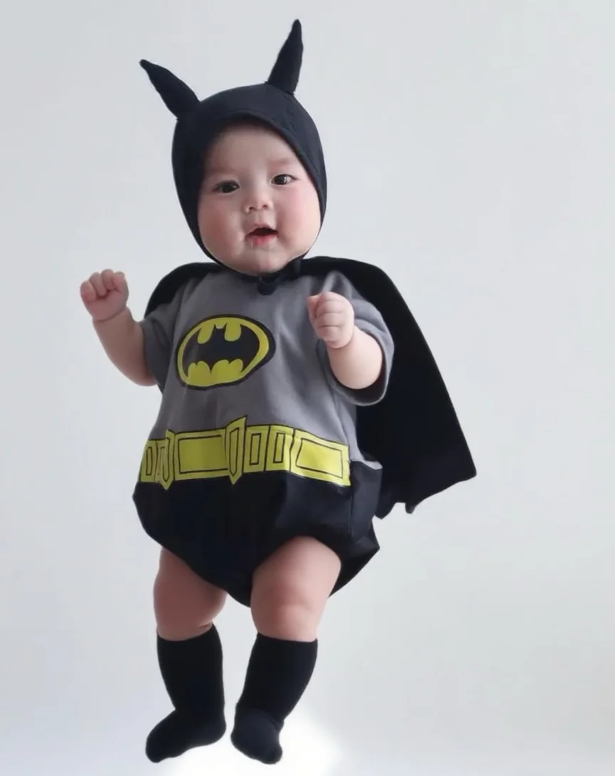 Ins Infant Baby Anime Romper with hat Boys Girls Onesie Cotton Bodysuit Onepiece Cosplay Photography Outfit Baby clothes 0-24M