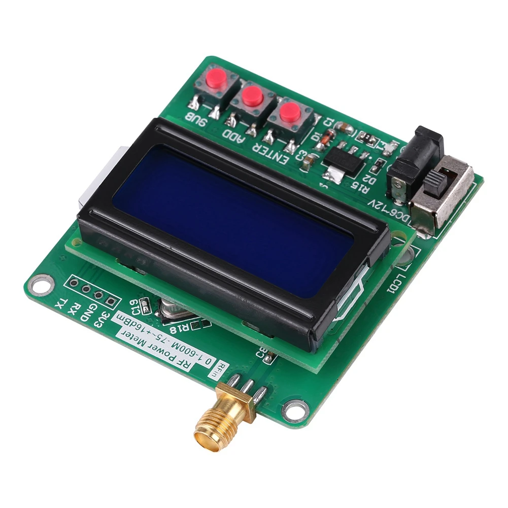 Misuratore di potenza RF Misuratore di potenza RF LCD digitale -75~16 dBm 1-600 MHz Valore di attenuazione a radiofrequenza Misuratore di potenza LCD RF Misuratore di potenza
