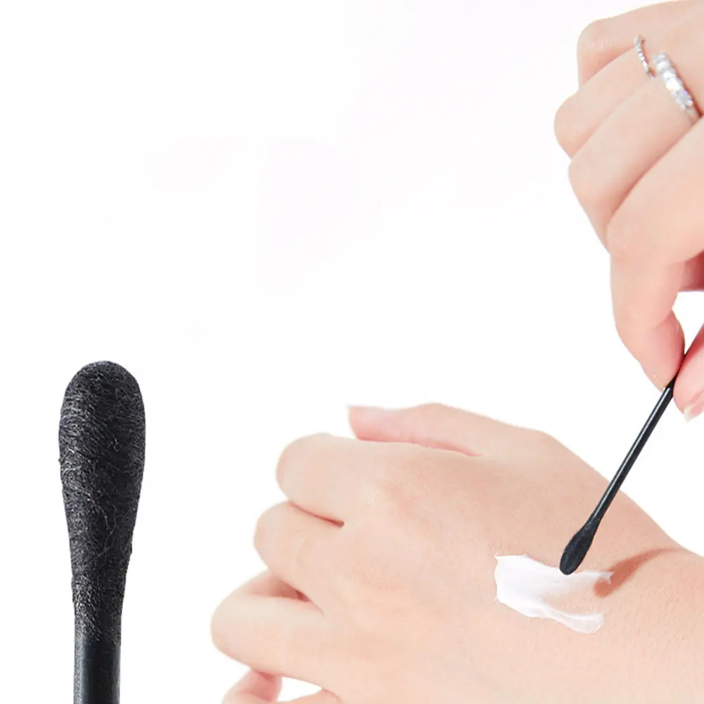 200本入り綿棒、メイク落とし用綿棒、細い先端、まつげエクステ除去用、使い捨てフェイシャルビューティーツール、メイク用綿棒