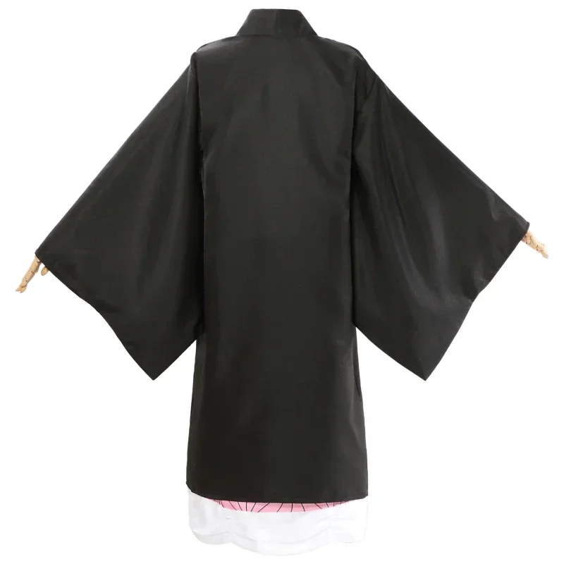 Anime Kamado Nezuko Costume Cosplay Demon Slayer Kimetsu No Yaiba costumi Kimono Haori parrucca zoccoli vestito per bambini adulti Halloween