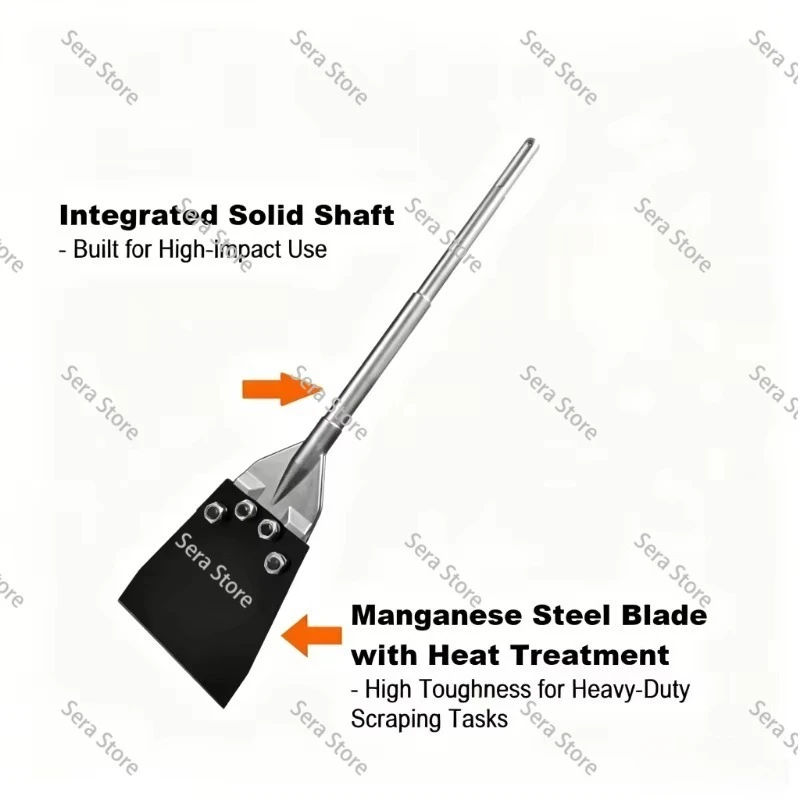 Floor Scraper Chisel 6 Inch Wide Alloy Steel Blade Heavy Duty Tile Adhesive Paint Stripper Rotary Hammer Removal Tool