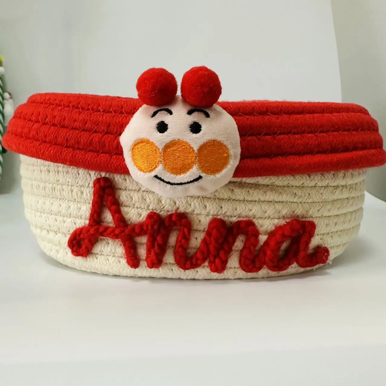 Personalized Tissue Box 2024 New Style Basket for Home Living Room Storage with Lid Rope Embroidered Christmas Collect Candies