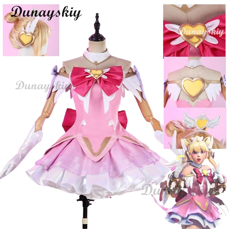 

Juno розовое милое платье Лолиты, новый костюм волшебной девушки для Хэллоуина, перчатки, носки, реквизит, парик, новая женская униформа Юно