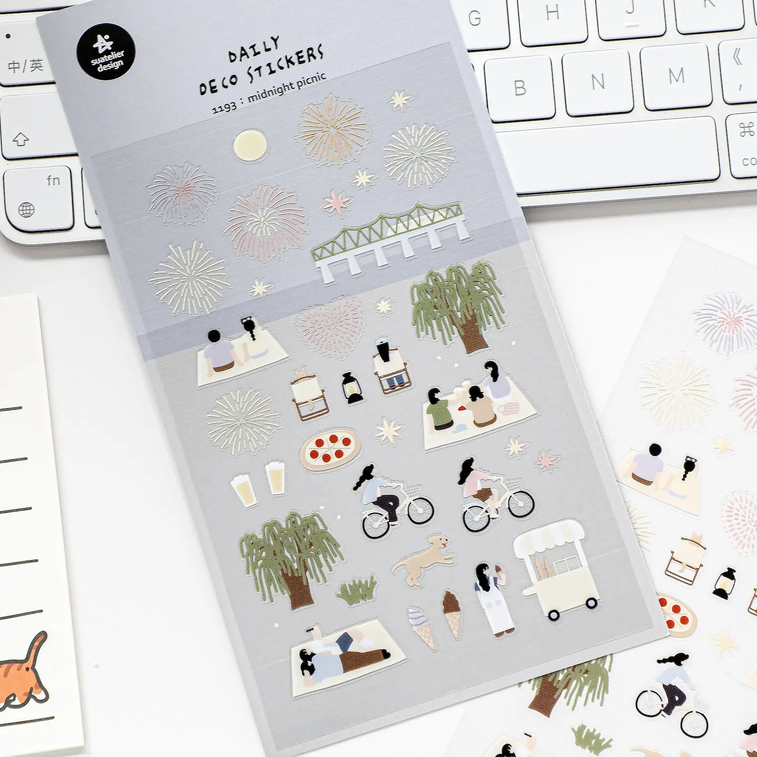 Korean Import Suatelier Midnight Picnic PVC Stickers Scrapbook Decoration Stationery DIY Stickers School Office Supply 1193