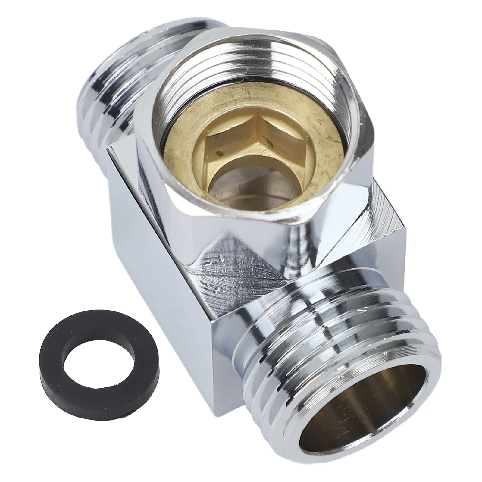 3-Way Tap Splitter Brass Shower Adapter Bathroom Setup Long-lasting Performance Water Distribution For Bathing