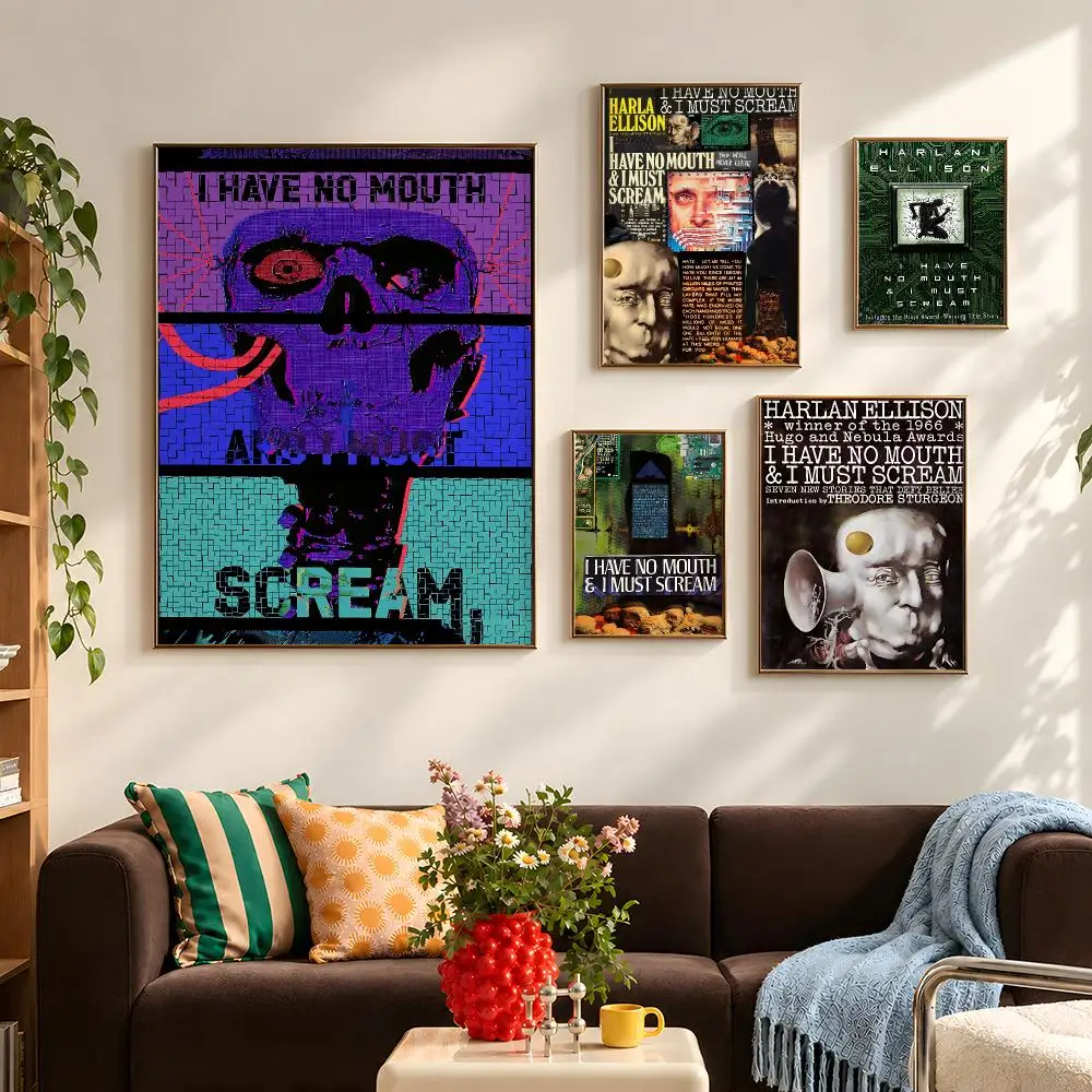 Game I Have No Mouth Scream Horror Poster Self Adhesive PP Wall Art HD Gaming Room Bedroom Living Room Decor Apartment Gift