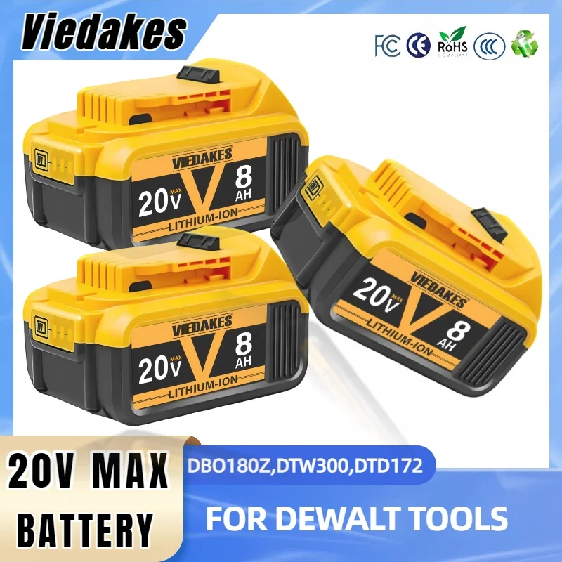 

Новая батарея для Dewalt 20 В 8000 мАч для электроинструмента Dewalt Аккумулятор DCB206 20 В 12 Ач Аккумулятор DCB206 20 В Аккумулятор DCB205 DCB200