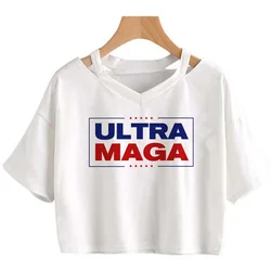 Trump 2024 cyber y2k yk2 gothic  crop top Woman yk2 fairycore Harajuku 90s t-shirts