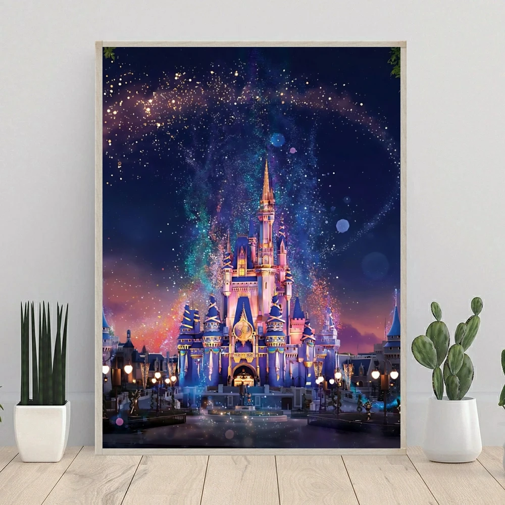 Disney Castle 5D DIY Fairy Dust Diamond Painting Mosaic Cartoon Landscape Embroidery Cross Stitch Picture Handicrafts Home Decor