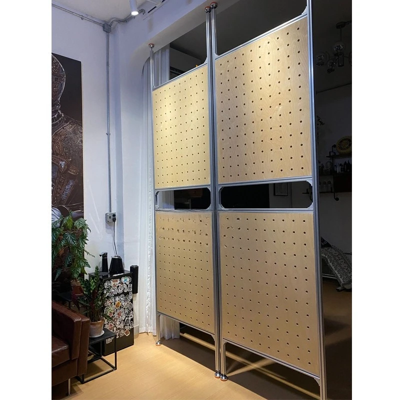 No punching entrance hole plate hanging clothes rack birch ocean plate aluminum profile partition screen