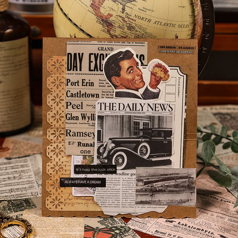 24 Sheets Retro Chapter Series Decorative Stickers Journal Decoration Label Sticker Album Scrapbooking Handmade Craft Stationery