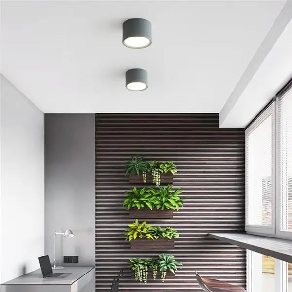Nordic Minimalist Modern LED Downlight for Porch, Hallway, Office, Shop, Home, Hotel, White & Black, Surface Mounted.