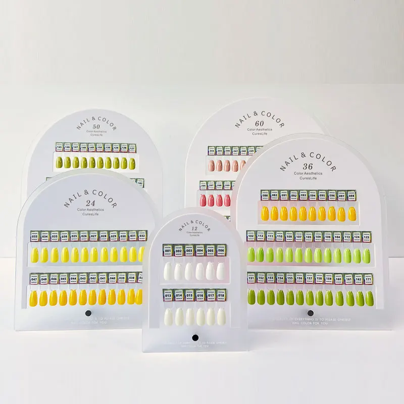 

12-60 Tips magnetic support nails display stands Gel nail polish Sample Swatches Card nail art presentation Board Salon Manicure