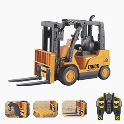 1:12 6CH RC Forklift Truck Model Construction Crane Vehicle Sound And Light Electric Trucks Simulation Gifts Toys For Childrens