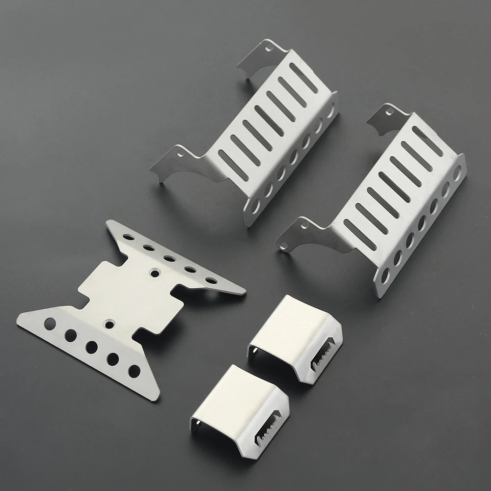 Metal Chassis Armor Portal Axle Protector Skid Plate for 1/10 RC Crawler Axial SCX10 III AXI03007 Wrangler JLU Upgrade Parts