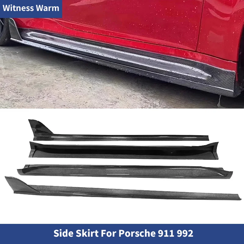 Jupes latérales de pare-choc en fibre de carbone FRP, kit de carrosserie pour Porsche 911 992 Carrera 991 2019 2020