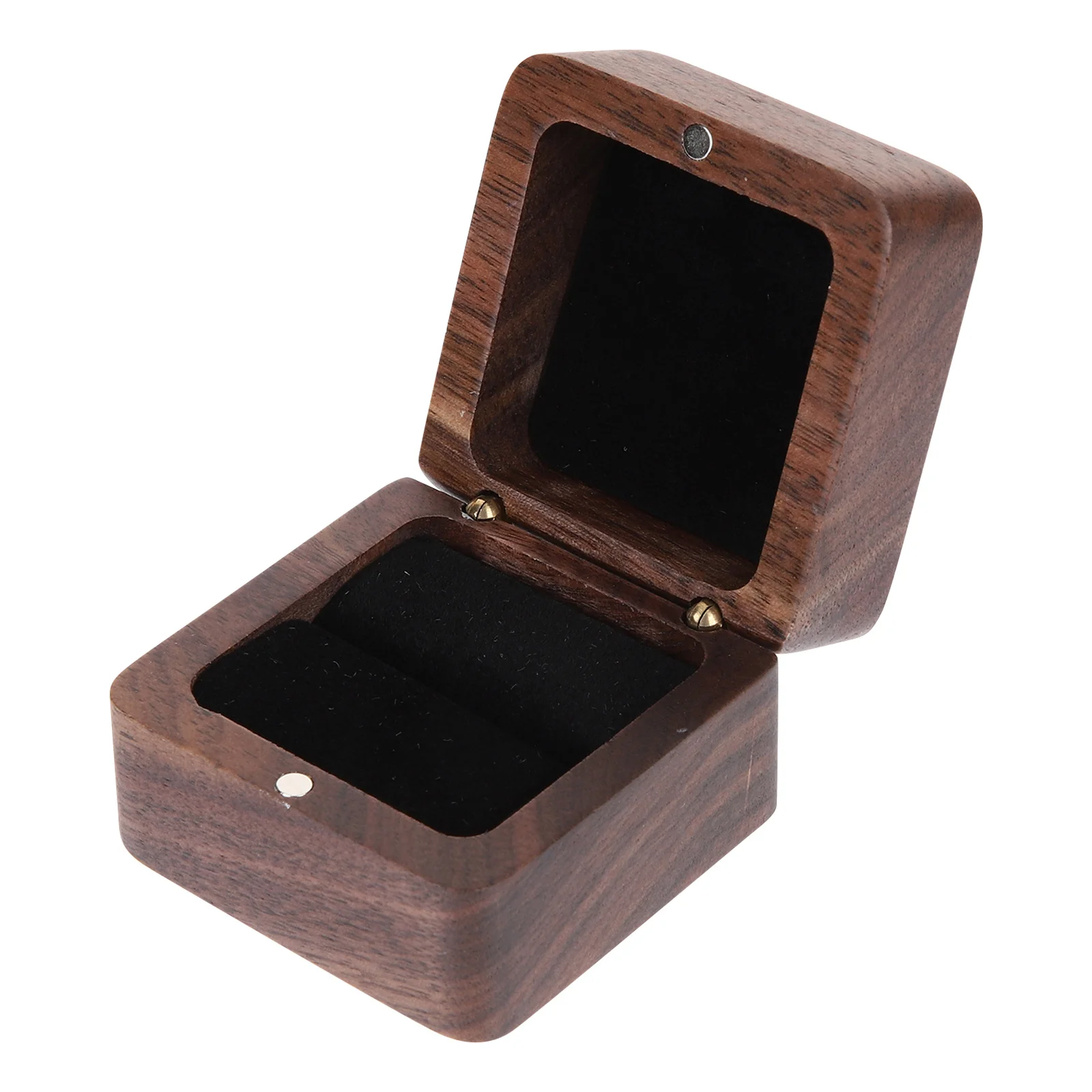 Wooden Ring Box Cushioned Insert Elegant Minimalist Style for Wedding Proposal Engagement Ring Organizer Storage