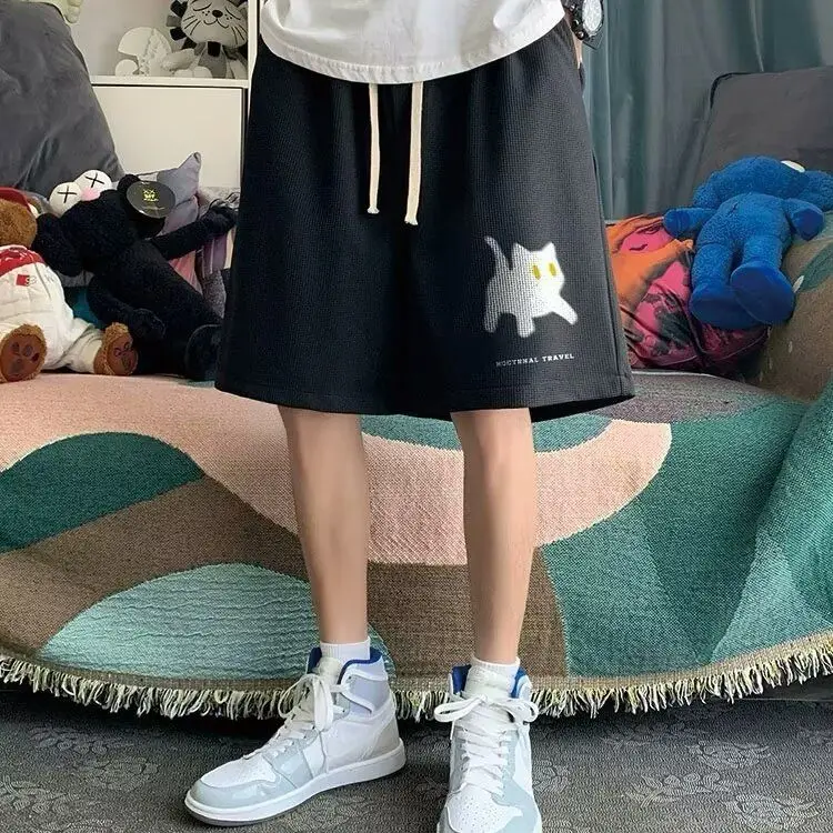 

Короткие спортивные шорты для спортзала Pur Coton Imprimé Américain, Nouvelle Rue D'été Ample