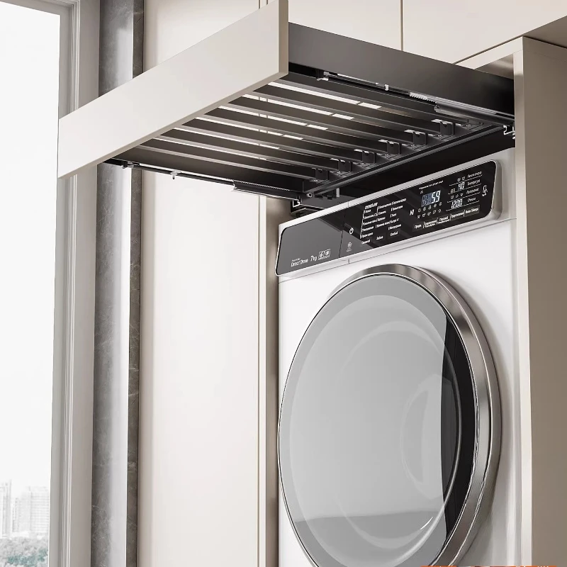 

Hidden Telescopic Invisible Drying Rack Above The Balcony of The Washing Machine, Built-in Storage Slide