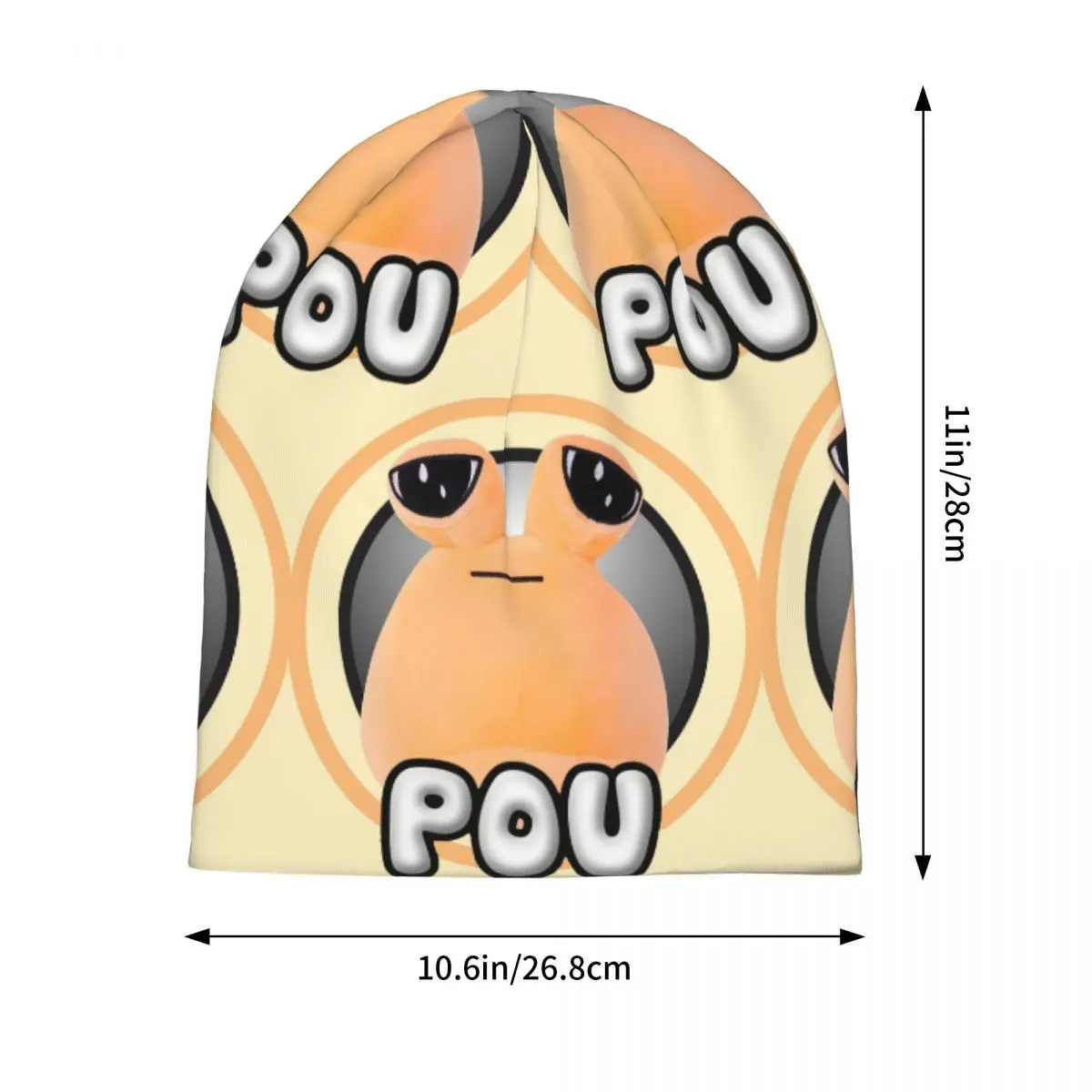 My Pet Alien Pou Cute Cartoon Skullies Beanies Hats Warm Autumn Winter Outdoor Cap Knitted Bonnet Caps for Unisex Adult