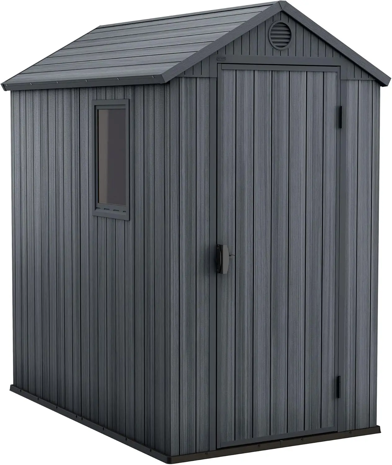 Darwin 4x6 Ft All-Weather Storage Shed with Window,Built-in Ventilation, Customizable Walls,& Lockable Single Door,Graphite Grey