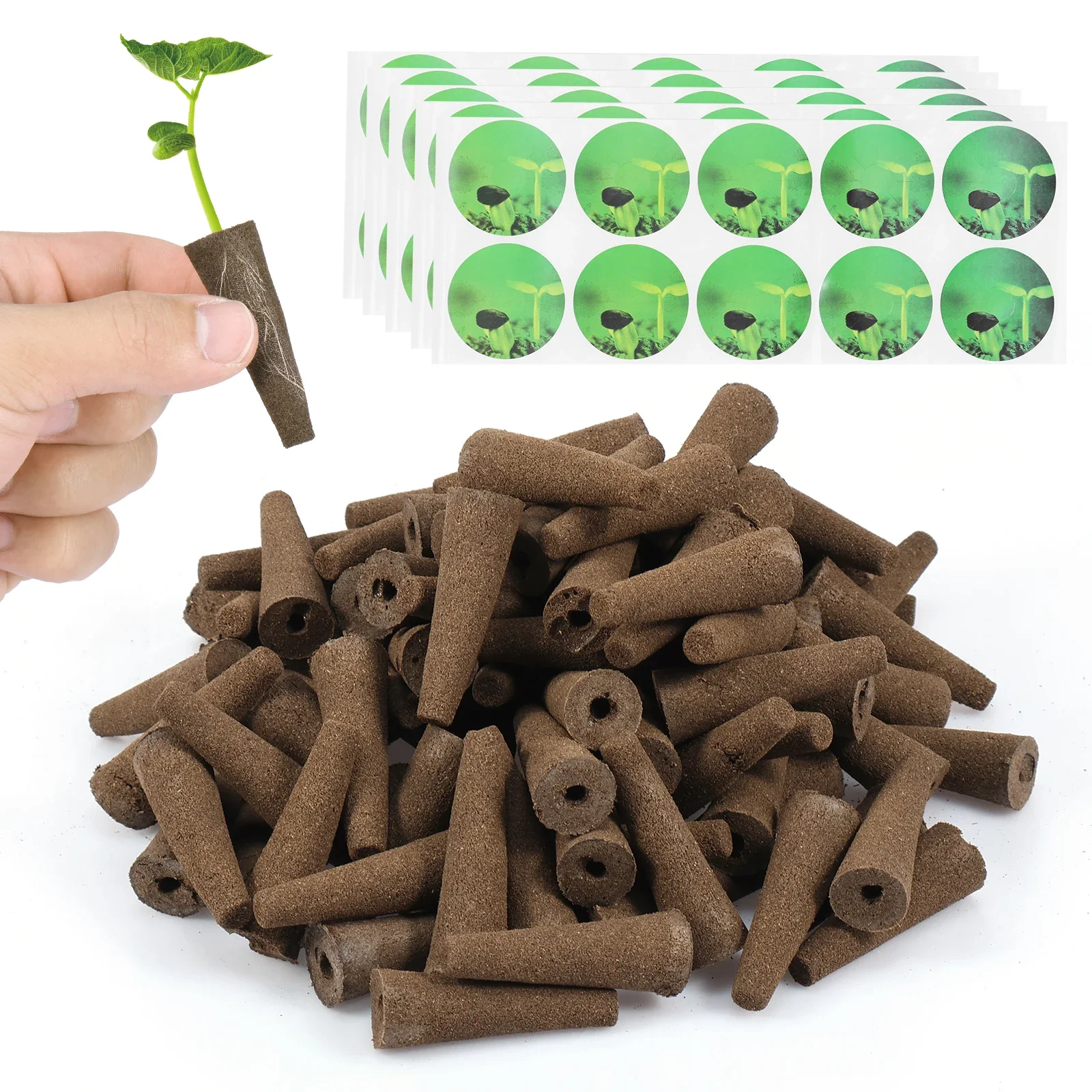 100Pcs Grow Sponges for Hydroponics PH Balanced Seed Starter Sponges Kit with 10 Blackout Stickers Root Growth Sponges 2x2x5.8cm