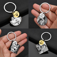 Custom Keychains Engraved Photo Name For Women Men Stainless Steel Personalized Laser Engraving Keyrings Family Jewelry Gifts