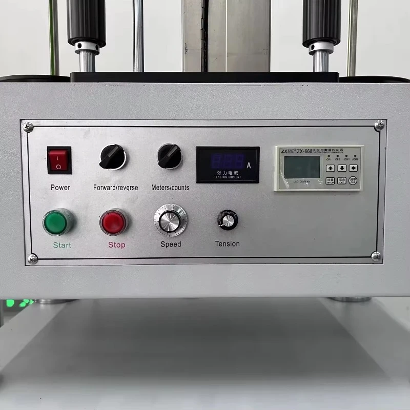 HJFJ-450A Meter Counting Manual Tension Rewinder 3 Inch Shaft Film Paper Foil Rewinding Machine