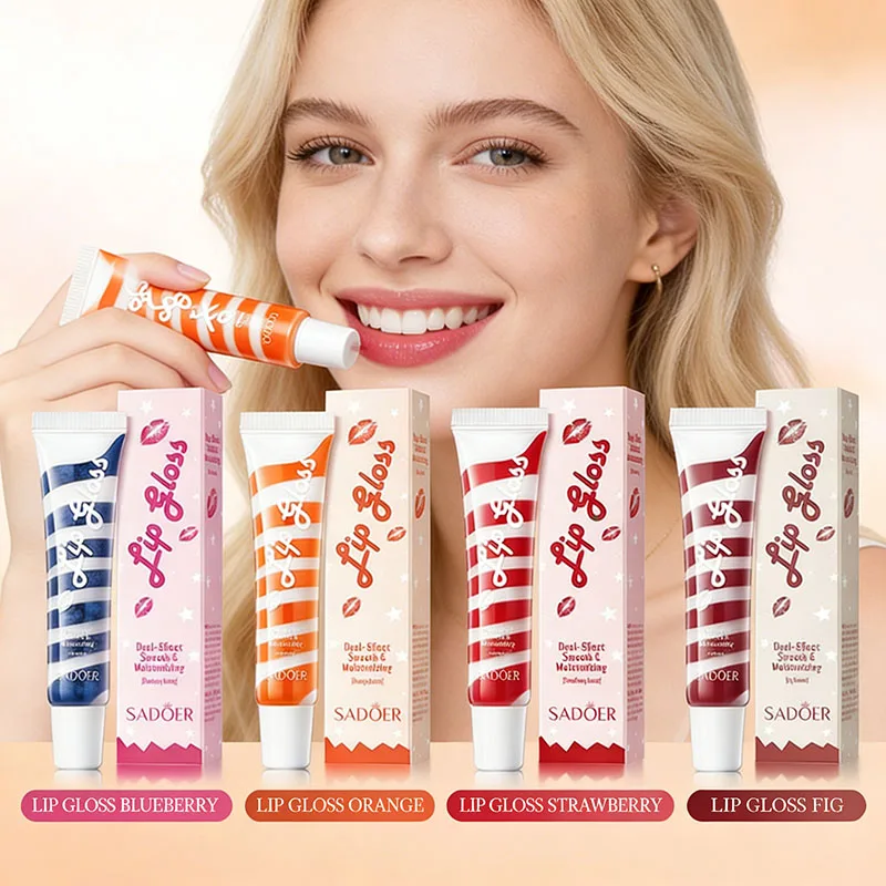 SADOER Aroma Lip Gloss Moisturizing Lipstick Plump Lip Tint Relieve Dryness Long Lasting Hydration Enhance Lip Radiance Cream